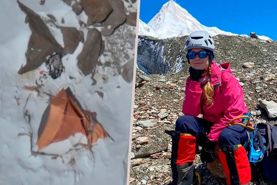 Наталья Наговицына сломала ногу на высоте более 7 тысяч метров. Фото: телеграм-канал Виктории Бони/Соцсети Натальи Наговициной