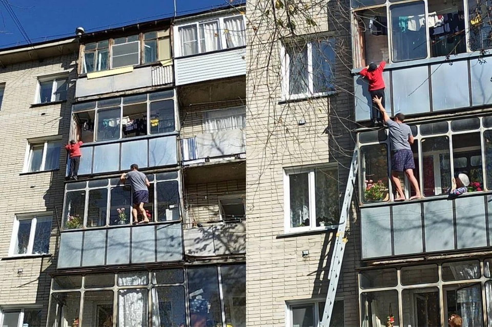 Сибиряк спас мальчика, повисшего на карнизе. Фото: предоставлено очевидцем.