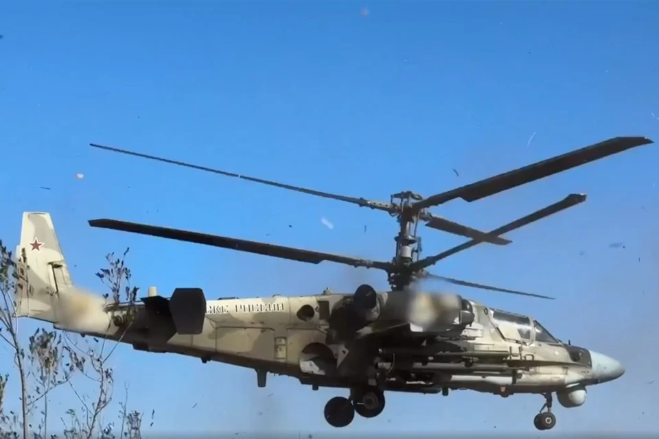 Боевая работа экипажа вертолета Ка-52