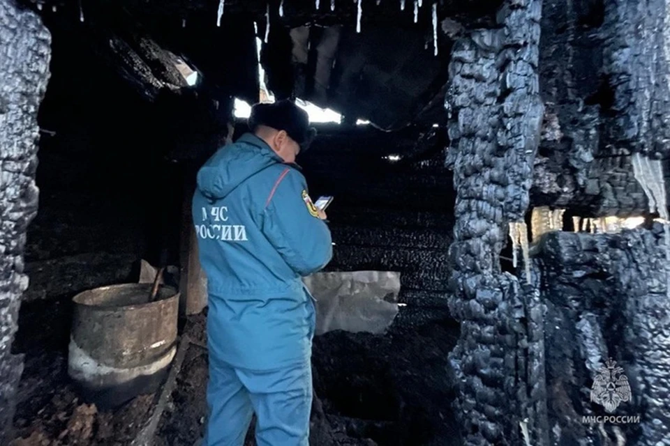 Женщина погибла при пожаре в Верхневилюйском районе. Фото: ГУ МЧС России по РС (Я)