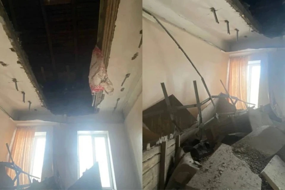 В больнице планируется капитальный ремонт после обрушения крыши и потолка. Фото: предоставлено очевидцем