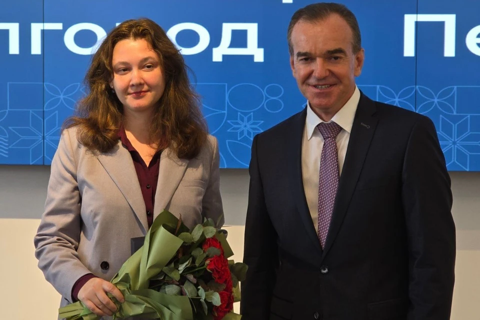 Победителей конкурса имени журналиста Бориса Максудова наградил губернатор Кубани Вениамин Кондратьев Фото: Союз журналистов Кубани