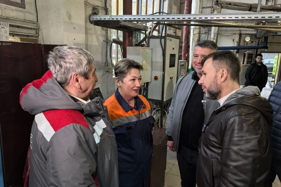 Глава ДНР Денис Пушилин проверил работу одной из донецких котельных. Фото: ТГ/Пушилин