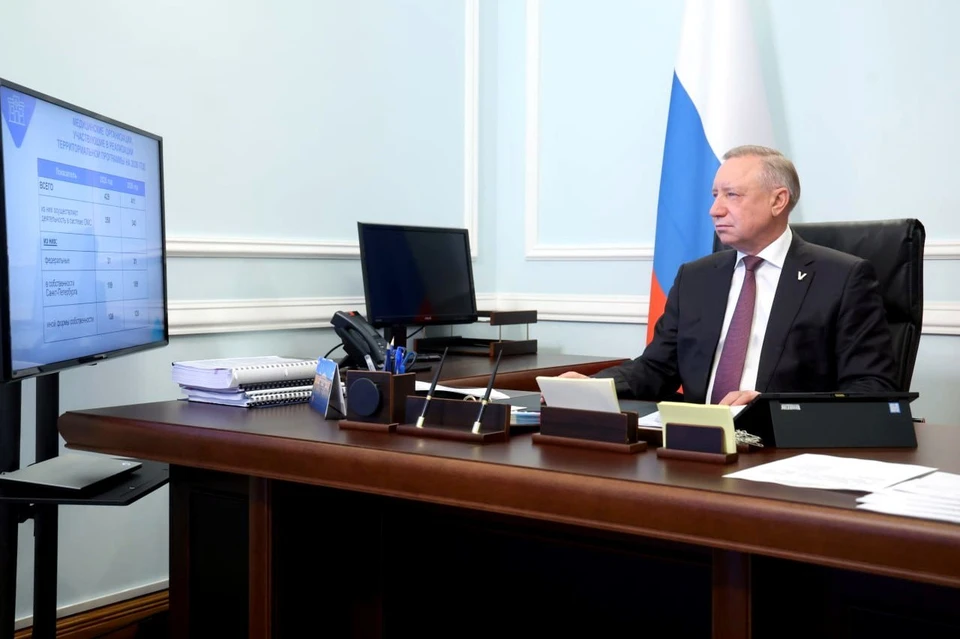 Губернатор Александр Беглов отметил, что все поставленные президентом России задачи должны быть учтены при стратегическом планировании развития города до 2030 года. Фото: пресс-служба правительства Санкт-Петербурга.