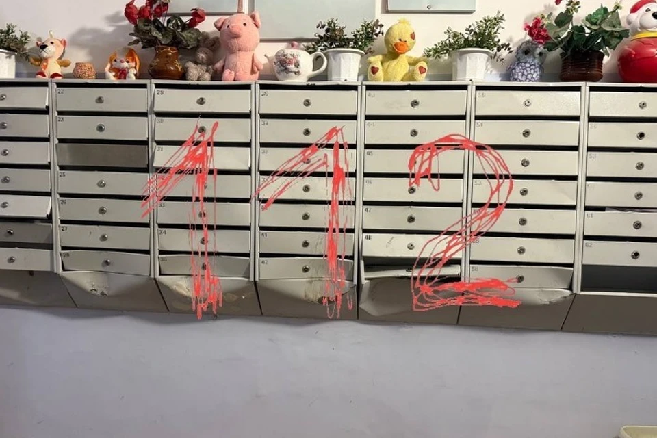 Дебошир испортил почтовые ящики в подъезде. Фото: t.me/ENews112