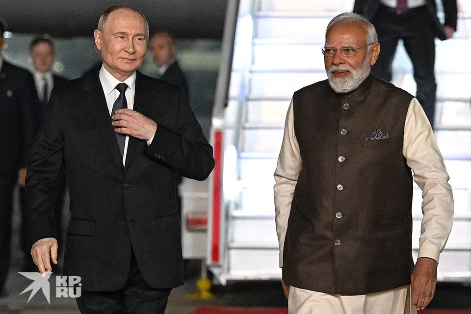 Президент России Владимир Путин и премьер-министр Индии Нарендра Моди