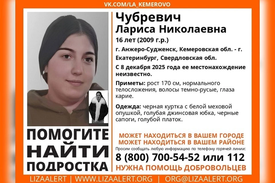 Девочка пропала 8 декабря. Фото: отряд «ЛизаАлерт»