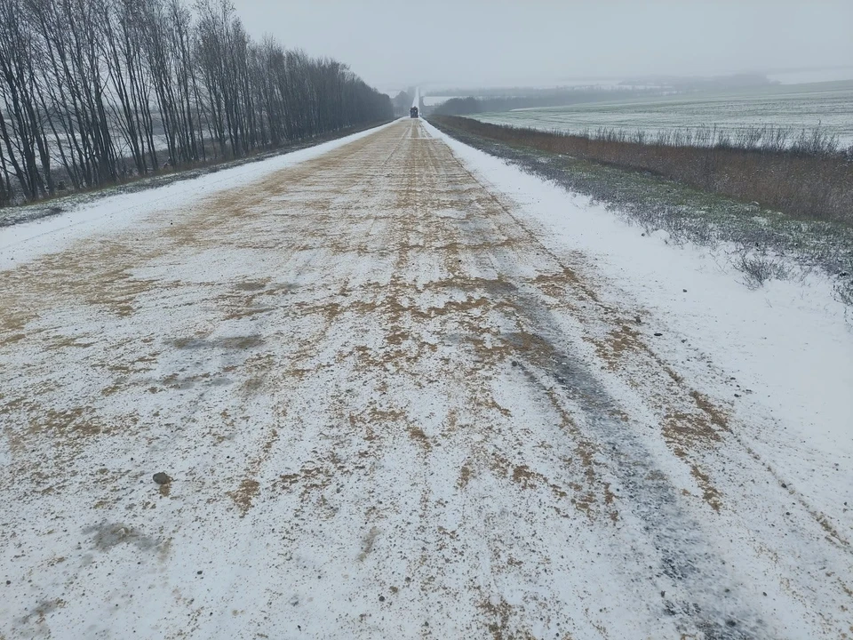 Первый снег на дорогах ЛНР. ФОТО: Минтранс ЛНР