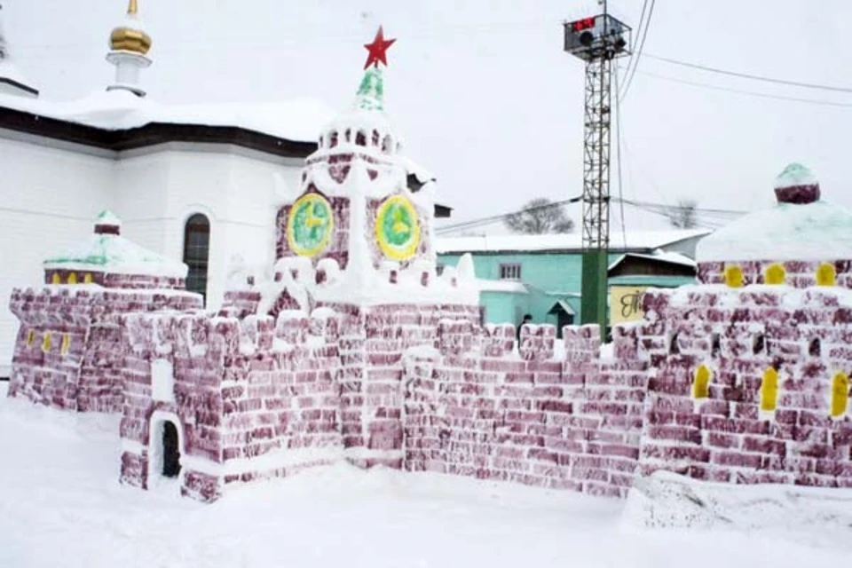 Снежный Кремль на территории ИК-1. Фото: УФСИН Тверской области.