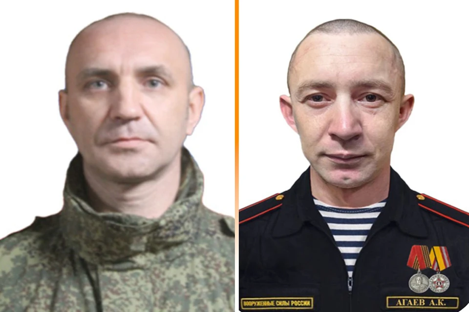 Прапорщик Александр Космынин и рядовой Андрей Агаев