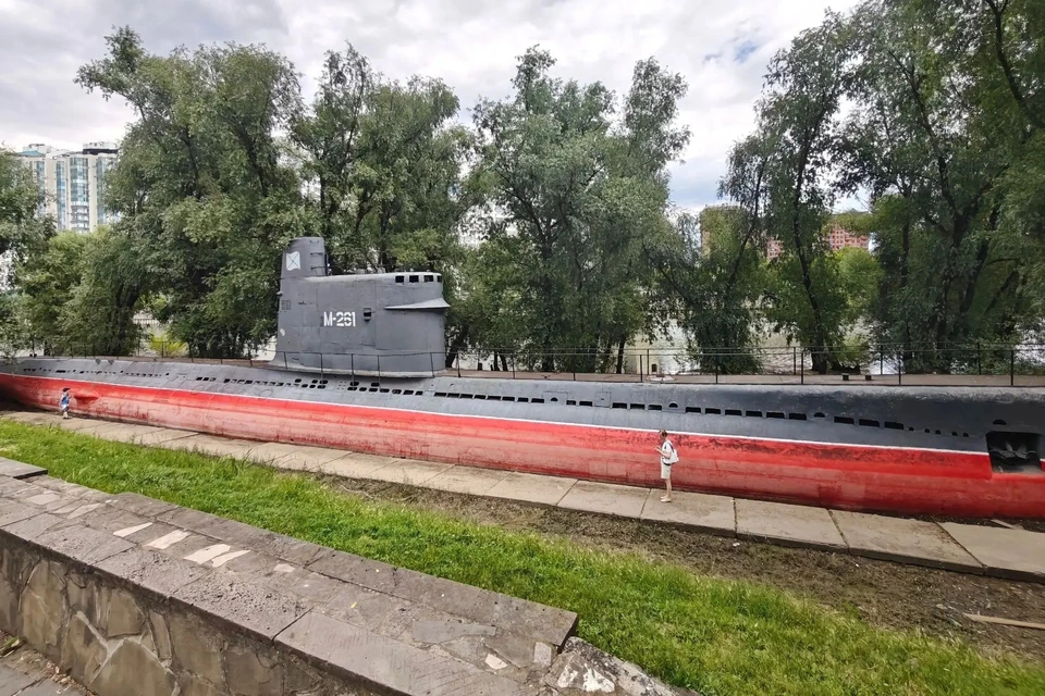 После подтопления подлодка в парке Краснодара снова сухая