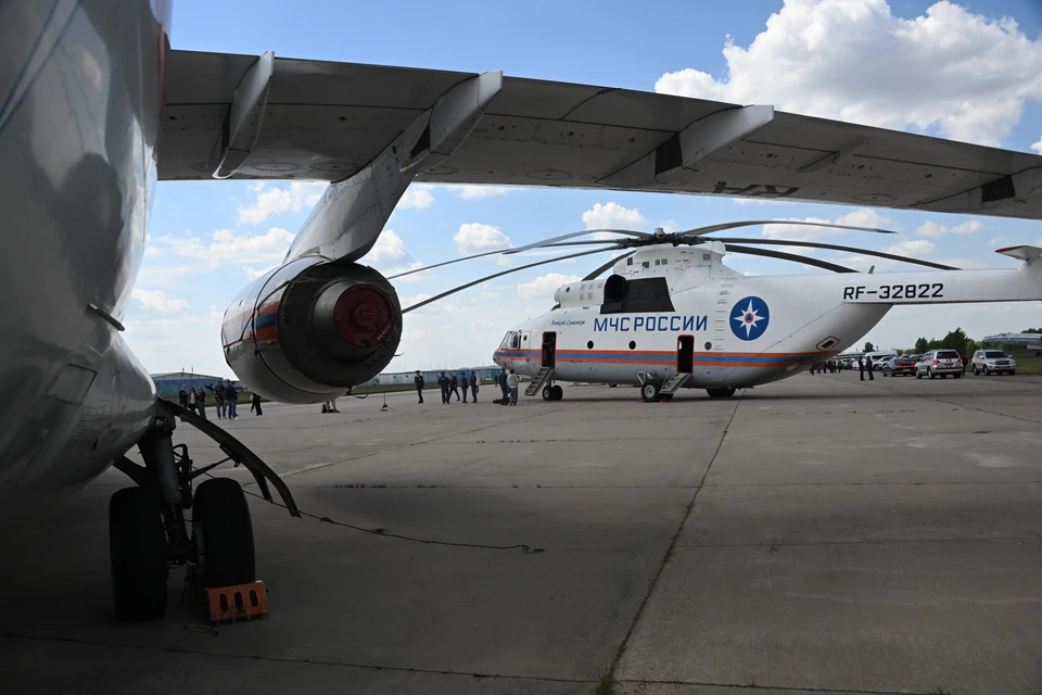 Для тушения пожара в Ставрополе привлекли вертолет Ми-8