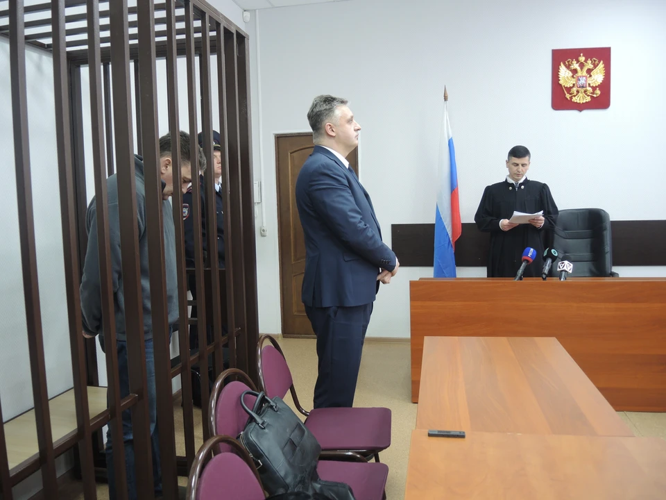 Дмитрий Наумов и Олег Денисов во время вынесения приговора в Октябрьском районном суде Владимира