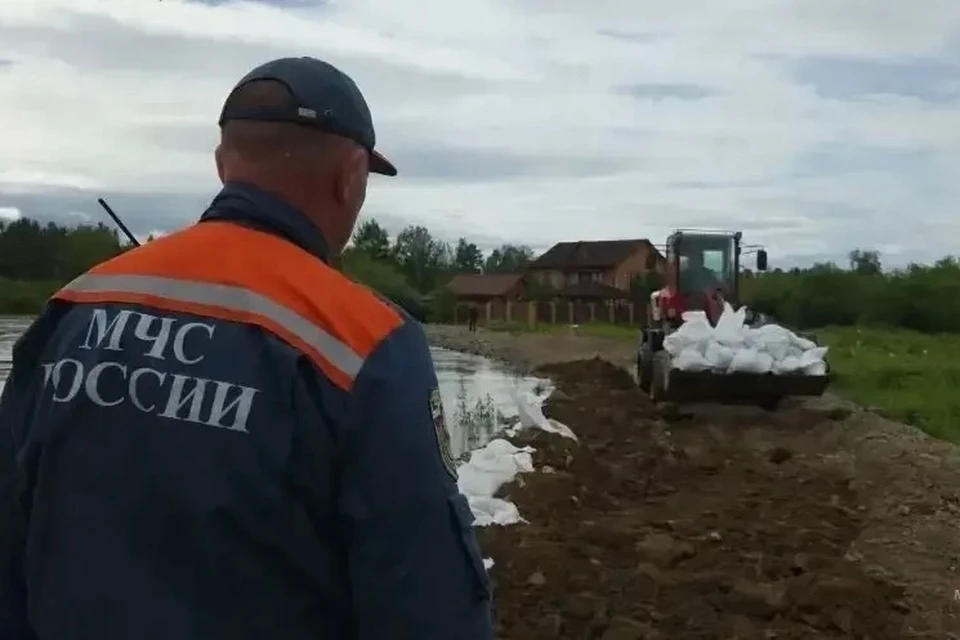Вода уходит из сел после паводка. Фото: МЧС Забайкалья.