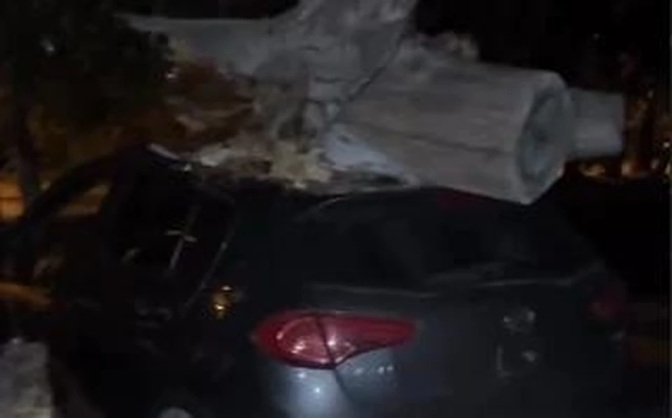Авто получило серьезные повреждения. Скриншот видео канала «В курсе 22» в Max