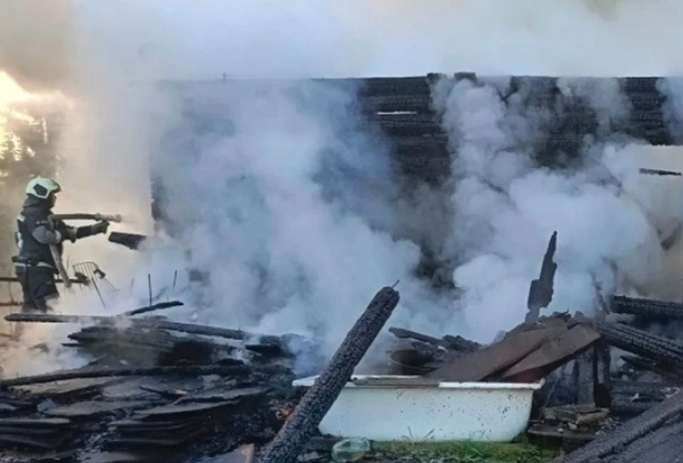 Мужчина погиб при пожаре в Кедровом Шоре. Фото: МЧС по РК.
