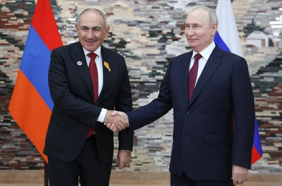 Премьер Армении Никол Пашинян и президент РФ Владимир Путин