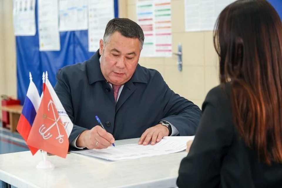 Игорь Руденя проголосовал на выборах в Петербурге. Фото: szfo.gov.ru