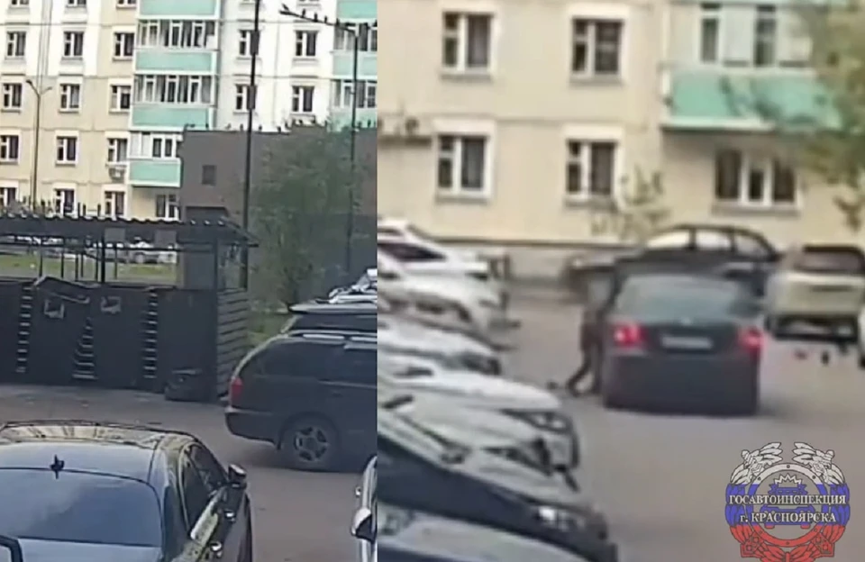 В Кировском районе Красноярска произошло ДТП с ребенком. Скриншот: видео краевой Госавтоинспекции
