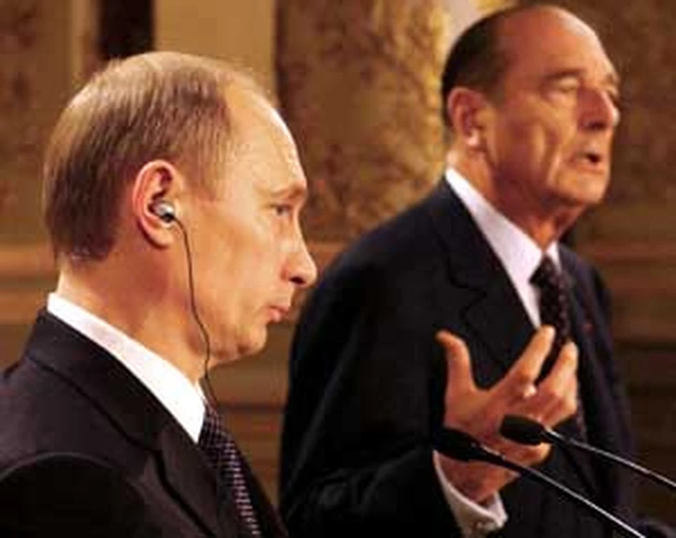 Ширак ведет пресс-конференцию Путина: кто без галстуков, вопросов может нам даже не задавать!..