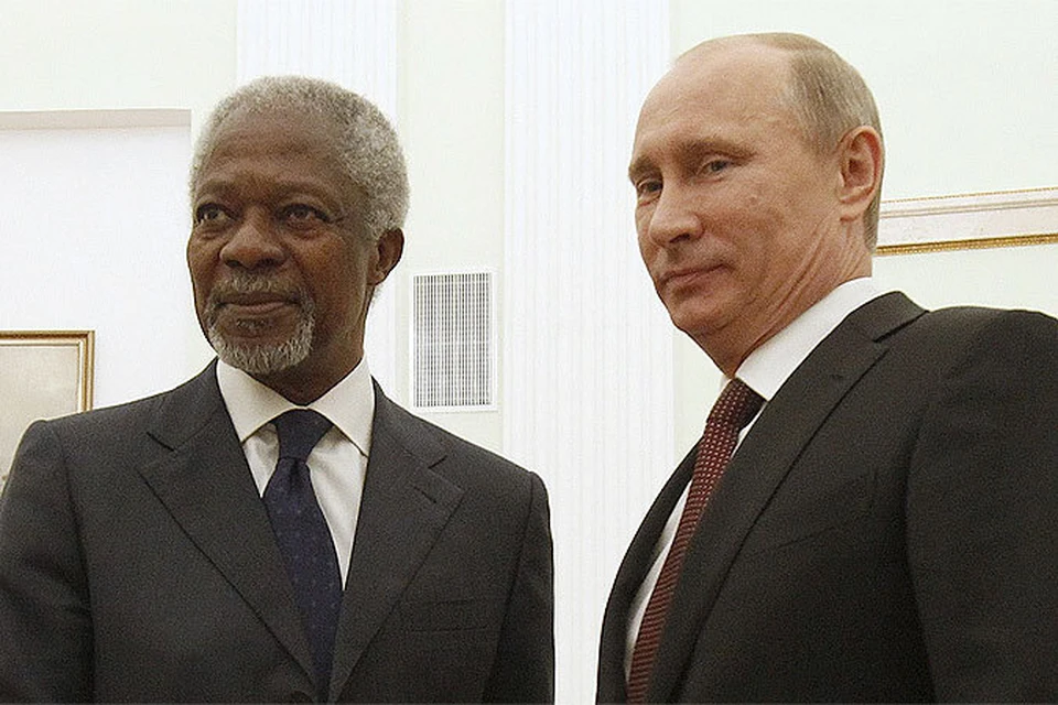 Во вторник вечером Владимир Путин встретился в Кремле с Кофи Аннаном