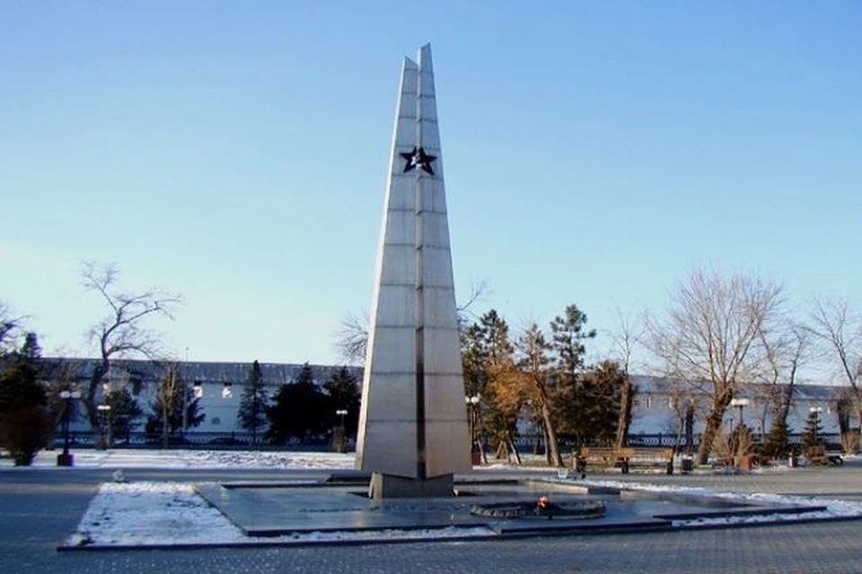 Мемориал в Астрахани, где произошел акт вандализма