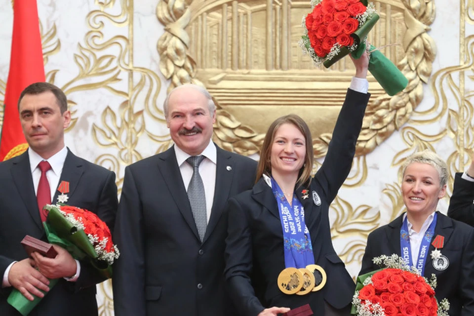 2014 год. Александр Лукашенко на церемонии чествования героев Олимпийских игр в Сочи во Дворце Независимости. Фото: БелТА.