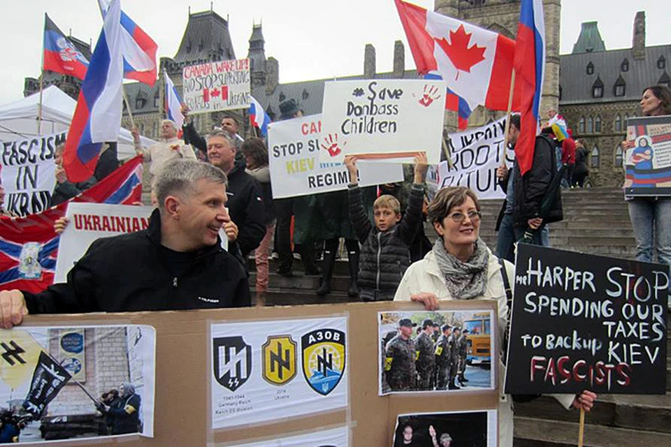В Канаде русские эмигранты провели уже немало митингов в разных городах, но этот отличался очень хорошей подготовкой