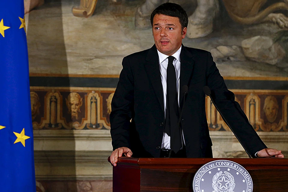 Премьер-министр Италии Маттео Ренци решил сделать сильный жест для поднятия своего рейтинга