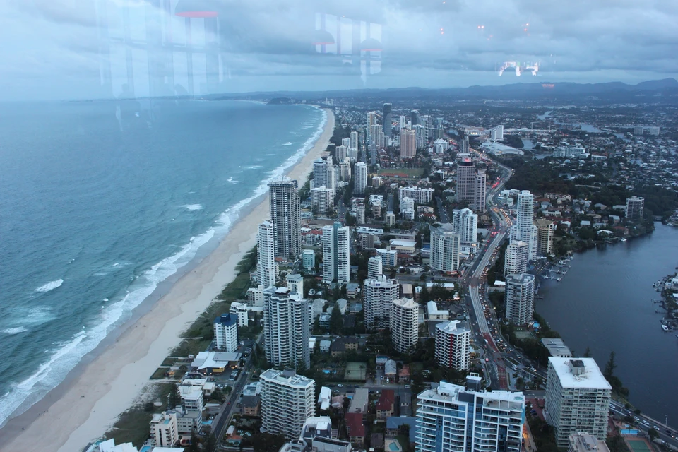 Город Gold Coast с высоты птичьего полета. Фото: автора.