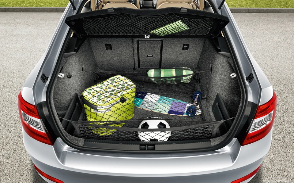 Сетки для багажника - "фишка" автомобилей Skoda. Но подобные можно купить в любом автомобильном, а крючья и проушины есть в багажнике почти любой машины.