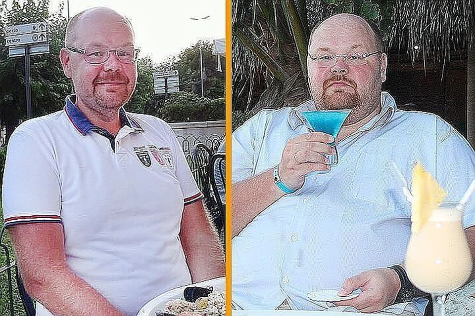 Фото справа сделано в 2013 году, тогда доктор Зудин весил 164 кг. Фото слева снято спустя год, весы показывали уже 112 кг. Фото: личный архив