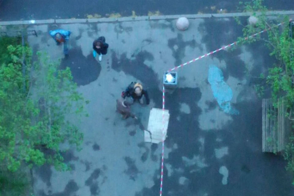 Бетонная плита обрушилась с 12 этажа Фото: Новости Купчино (Вконтакте)