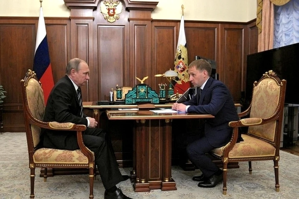 Президент России Владимир Путин и губернатор Приамурья Александр Козлов. Фото: amurobl.ru