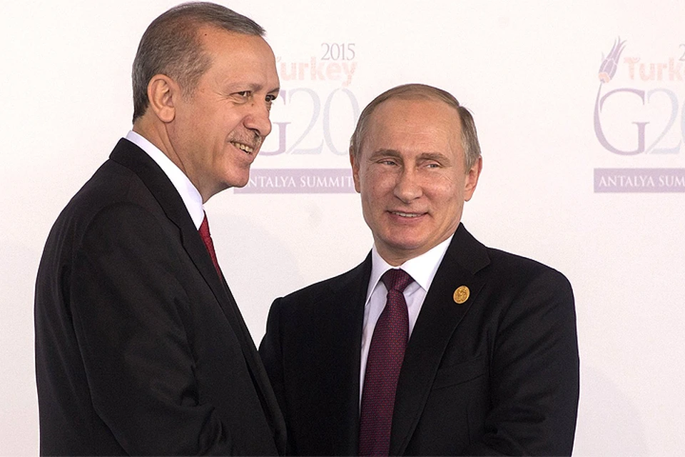 Встреча Владимира Путина и Реджепа Эрдогана в ноябре 2015 года на саммите G20 в Анталии.