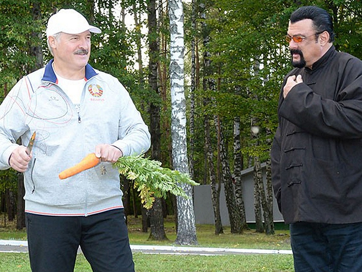 Дорогой Стив! Отдохни в этом земном раю!»: Лукашенко угостил Стивена Сигала  холодником, салом и морковкой с грядки - KP.RU