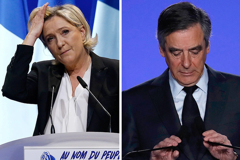 Мари Ле Пен и Франсуа Фийон оказались в центре скандала.