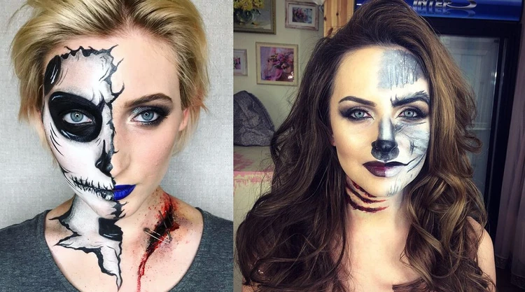 Хэллоуин зомби женского легкий макияж. только фото