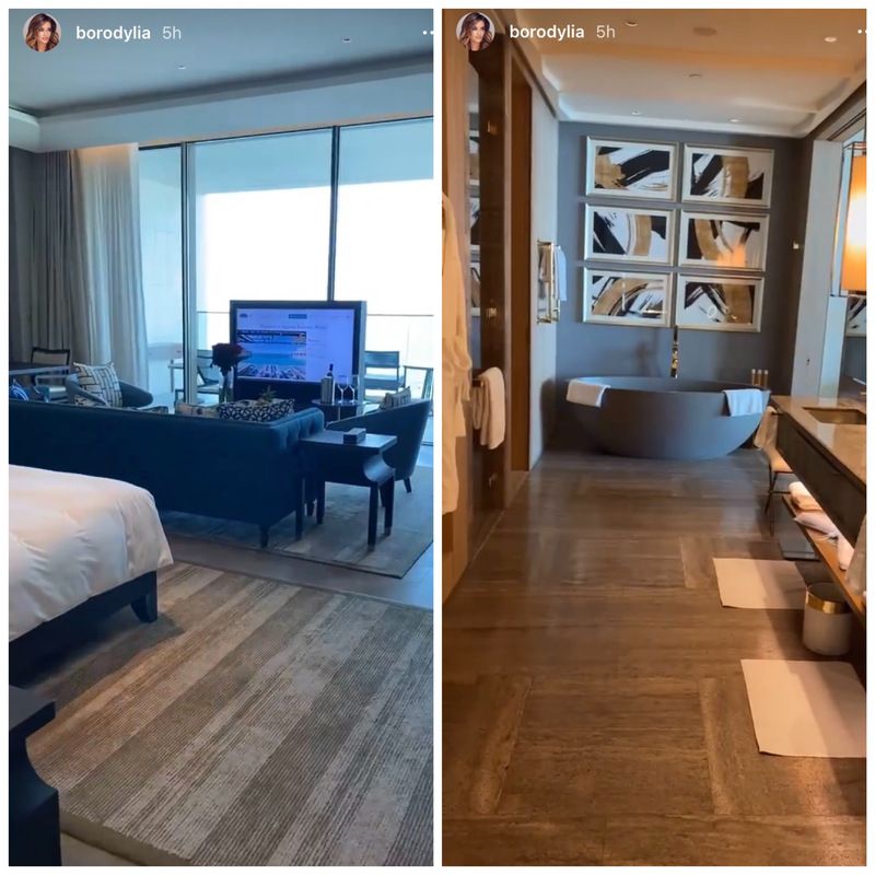 37-летняя Ксения Бородина сейчас отдыхает в шикарном отеле ОАЭ – номер в нем стоит 90 тысяч рублей в сутки.