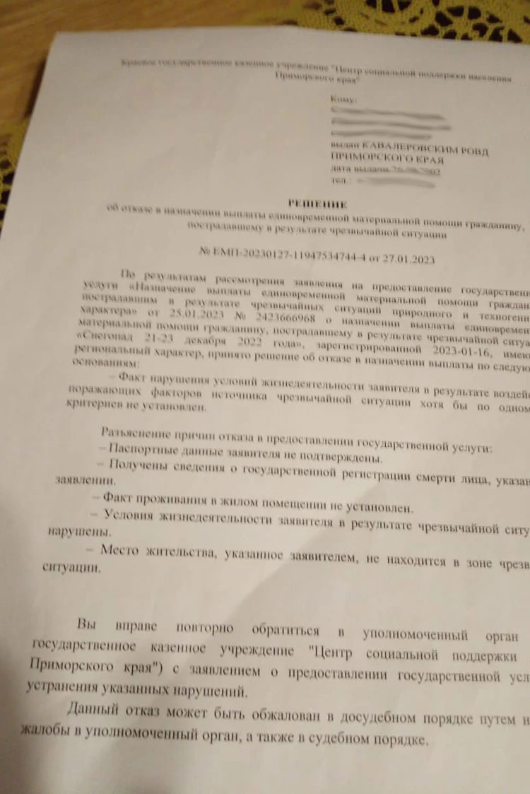 Как жителям Ольгинского и Кавалеровского районов получить компенсацию за  ущерб от ЧС: заявления, соцзащита, кто рассматривает 3 февраля 2023 года -  KP.RU